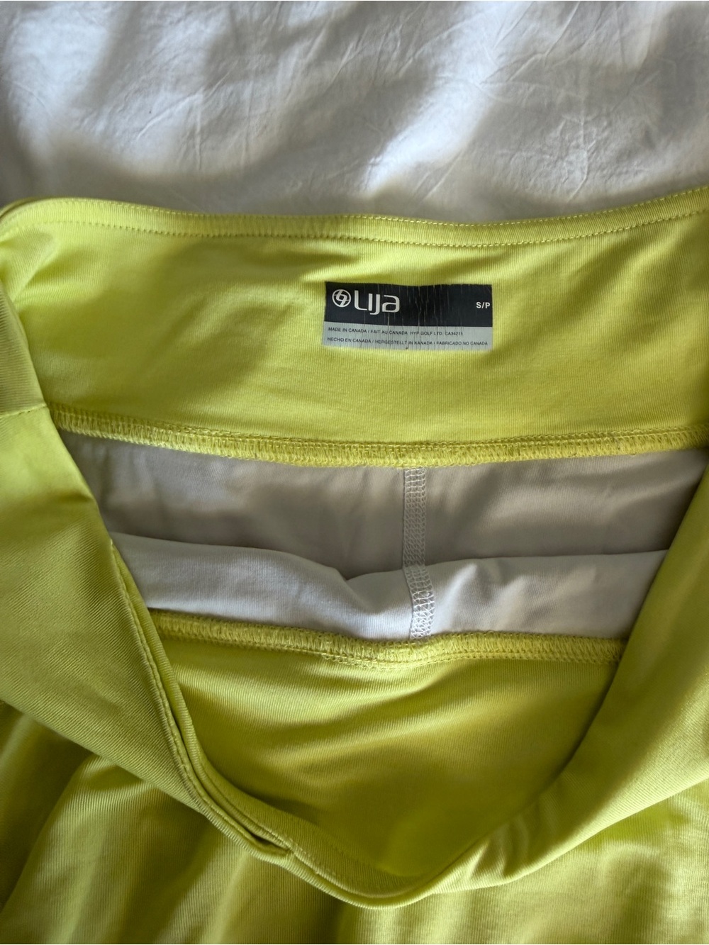 Lija Bright Lemon Yellow Tiered Ruffle Skort mini skirt shorts Tennis Athletic - Picture 3 of 4